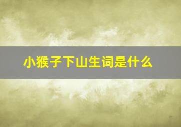 小猴子下山生词是什么