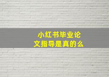 小红书毕业论文指导是真的么