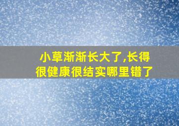 小草渐渐长大了,长得很健康很结实哪里错了