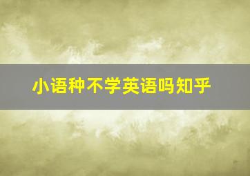 小语种不学英语吗知乎