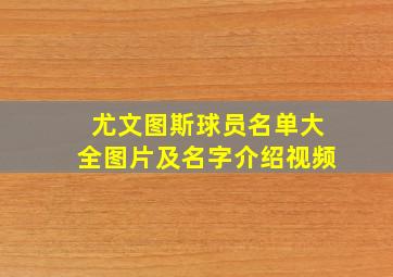 尤文图斯球员名单大全图片及名字介绍视频