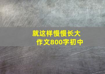 就这样慢慢长大作文800字初中