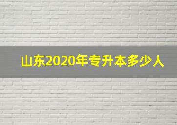 山东2020年专升本多少人