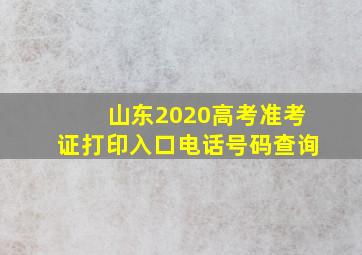 山东2020高考准考证打印入口电话号码查询