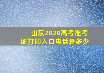 山东2020高考准考证打印入口电话是多少