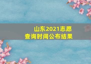 山东2021志愿查询时间公布结果