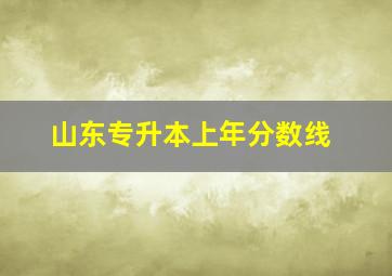 山东专升本上年分数线