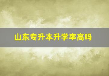 山东专升本升学率高吗