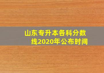 山东专升本各科分数线2020年公布时间