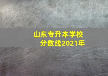 山东专升本学校分数线2021年