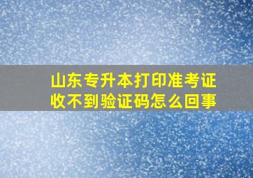 山东专升本打印准考证收不到验证码怎么回事