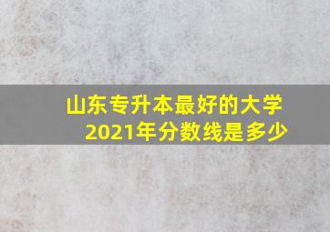 山东专升本最好的大学2021年分数线是多少