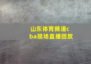 山东体育频道cba现场直播回放