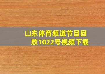 山东体育频道节目回放1022号视频下载