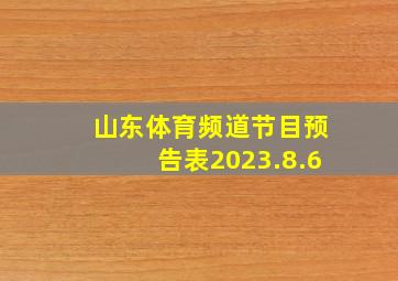 山东体育频道节目预告表2023.8.6