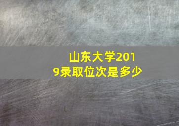 山东大学2019录取位次是多少