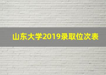 山东大学2019录取位次表