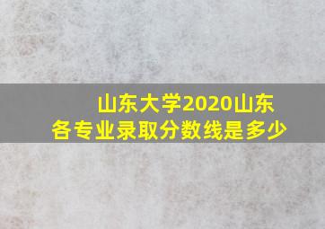 山东大学2020山东各专业录取分数线是多少