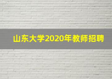 山东大学2020年教师招聘