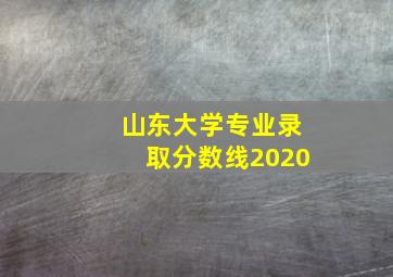 山东大学专业录取分数线2020