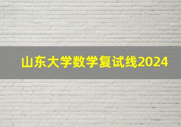 山东大学数学复试线2024