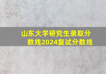 山东大学研究生录取分数线2024复试分数线