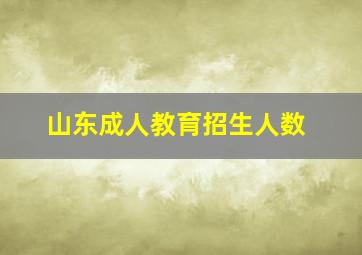 山东成人教育招生人数