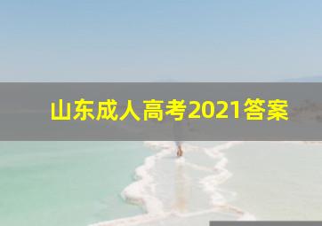 山东成人高考2021答案