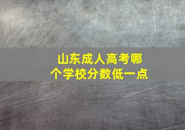 山东成人高考哪个学校分数低一点