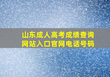 山东成人高考成绩查询网站入口官网电话号码