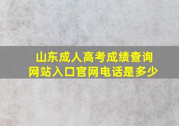 山东成人高考成绩查询网站入口官网电话是多少