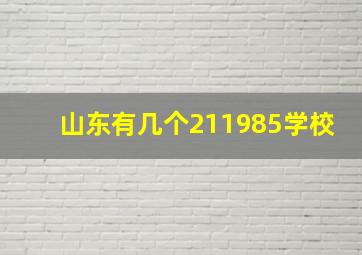 山东有几个211985学校