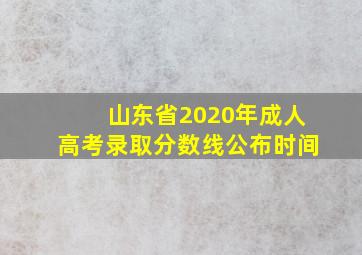 山东省2020年成人高考录取分数线公布时间