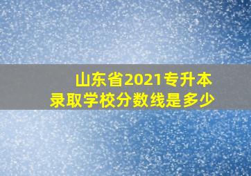 山东省2021专升本录取学校分数线是多少