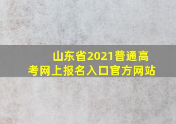 山东省2021普通高考网上报名入口官方网站