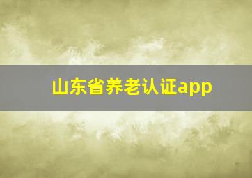 山东省养老认证app