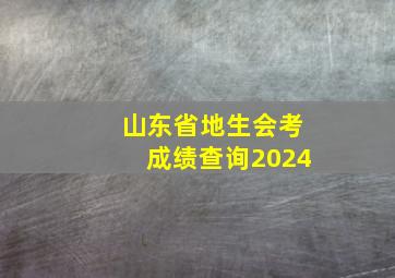 山东省地生会考成绩查询2024