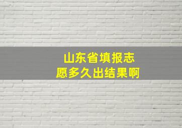 山东省填报志愿多久出结果啊