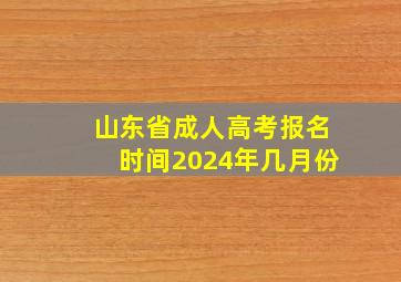 山东省成人高考报名时间2024年几月份