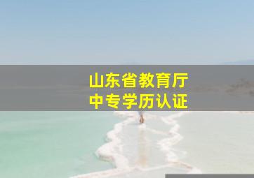 山东省教育厅中专学历认证