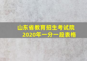 山东省教育招生考试院2020年一分一段表格