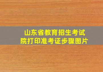 山东省教育招生考试院打印准考证步骤图片