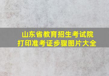 山东省教育招生考试院打印准考证步骤图片大全