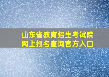 山东省教育招生考试院网上报名查询官方入口