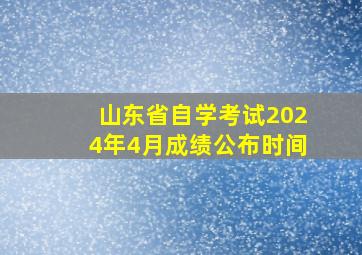 山东省自学考试2024年4月成绩公布时间