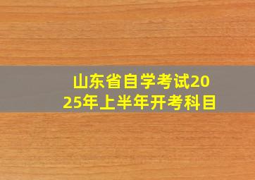 山东省自学考试2025年上半年开考科目