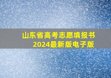 山东省高考志愿填报书2024最新版电子版