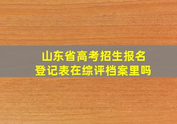 山东省高考招生报名登记表在综评档案里吗