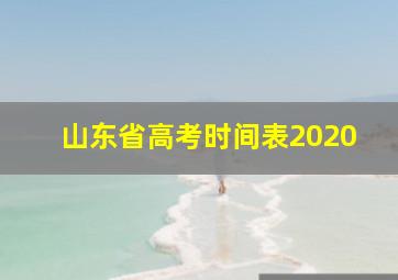 山东省高考时间表2020