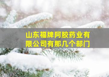 山东福牌阿胶药业有限公司有那几个部门